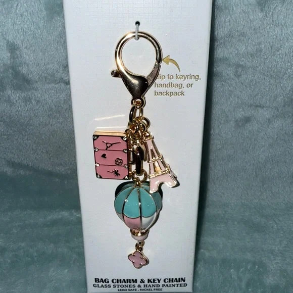 Piper K Hot Air Balloon Paris-themed Bag Charm - Picture 6 of 9
